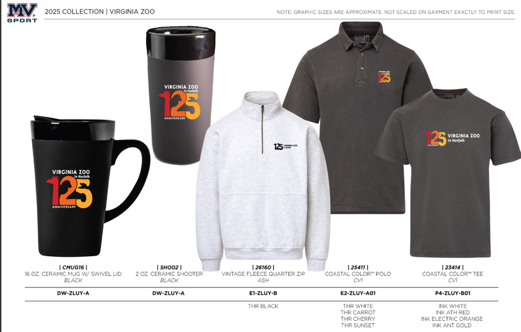 VA Zoo 125th Anniversary Merch