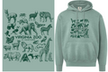 Assorted Animal Peace Fleece Hoodie