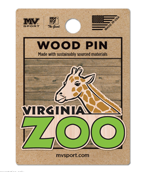 Virginia Zoo Wooden Enamel Pin